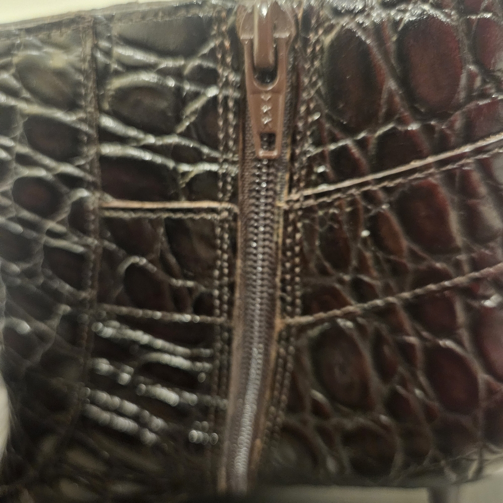 Talbots Dark Brown Crocodile-Patterned Heeled Boo… - image 5